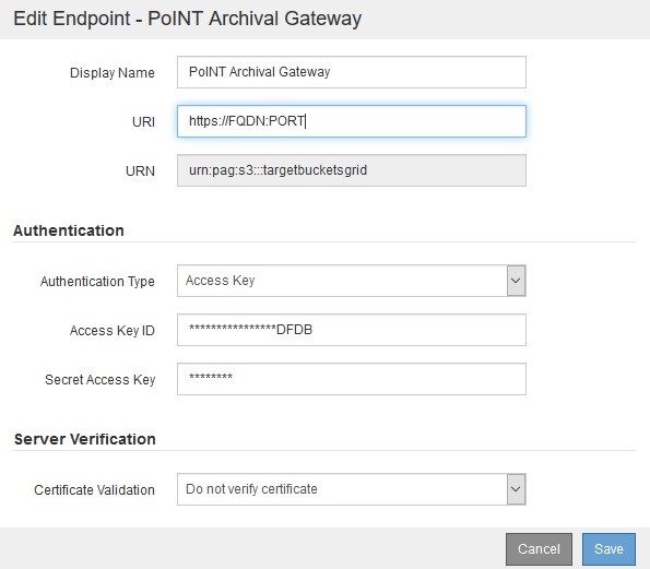 NetApp StorageGRID Replikation auf Tape (PoINT Archival Gateway)