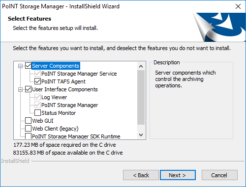 PoINT Storage Manager Upgrade (Screenshot)