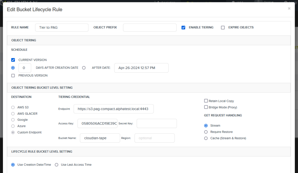 Auto-Tiering to Tape with Cloudian HyperStore and PoINT Archival Gateway